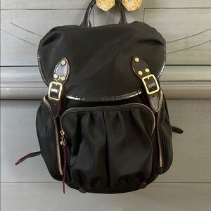 MZ Wallace Black Backpack with Gold Accents